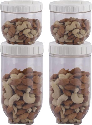 ShilpSukh Glass Cookie Jar  - 450 ml, 900 ml(Pack of 4, White)