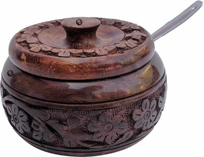 KRSHOPY Wooden Pickle Jar  - 200 ml(Brown)