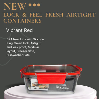 Urika Global Plastic Grocery Container  - 800 ml(Red)