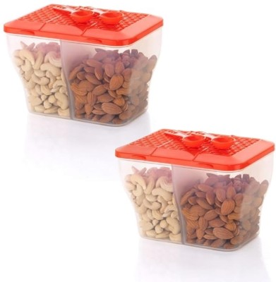 Analog Kitchenware Plastic Pickle Jar  - 2000 ml, 2000 ml(Pack of 2, Red)