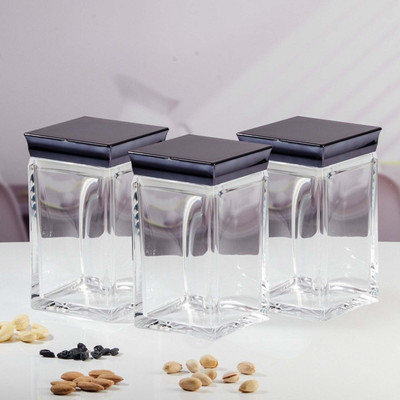Kookee Plastic Grocery Container  - 1000 ml(Pack of 3, Transparent)