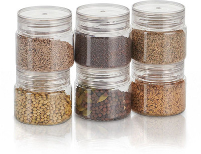 SCL Steelo Plastic Grocery Container  - 125 ml(Pack of 6, Clear)