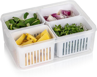 REQVIM Plastic Fridge Container  - 1800 ml(White)