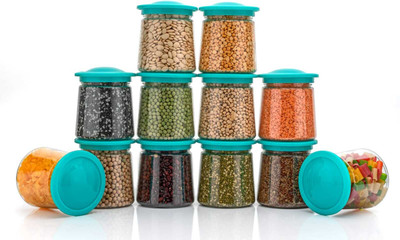 Raghunandan Plastic Grocery Container  - 1100 ml(Pack of 12, Green)