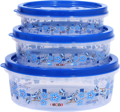 Ziasi Plastic Fridge Container  - 7700 ml(Pack of 3, Blue)