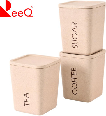 ReeQ Plastic Grocery Container  - 800 ml(Pack of 3, Off White)
