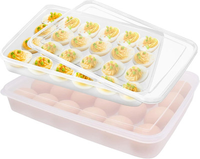 2Mech Plastic Egg Container  - 4 dozen(Pack of 2, Clear)