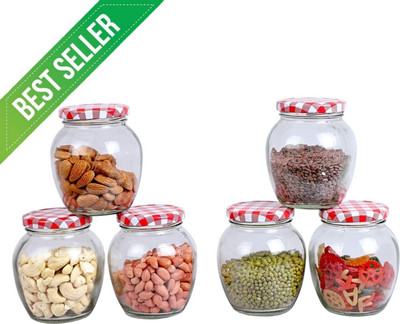 Avresta Glass Grocery Container  - 400 ml(Pack of 6, Clear)