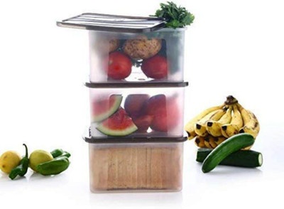 UNDERZONE Plastic Grocery Container  - 2000 ml(Pack of 3, Clear)