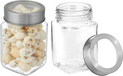 AAnami Glass Grocery Container  - 300 ml(Pack of 2, Transparent)