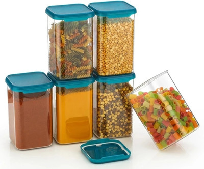 kitchkart Plastic Grocery Container  - 1200 ml(Pack of 6, Clear)