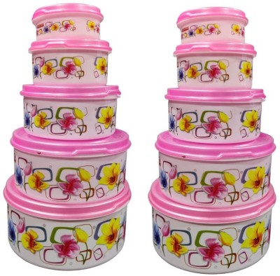 QUISTAL Plastic Grocery Container  - 250 ml, 500 ml, 1000 ml, 1500 ml, 2500 ml(Pack of 10, Pink)