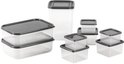 Shipmart Plastic Grocery Container  - 3 L(Pack of 9, Grey, Brown)