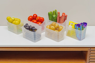 Raghuandan Plastic Fridge Container  - 1200 ml(Pack of 6, Clear)