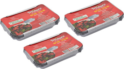 Freshee Aluminium Utility Container  - 750 ml(Pack of 3, Silver)