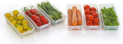 HASHFLOW Plastic Fridge Container  - 1.5 kg(Pack of 6, White)