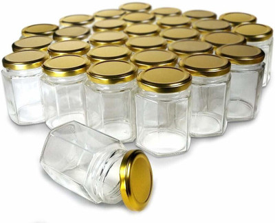 Kalsigate Glass Grocery Container  - 200 ml(Pack of 6, Silver)