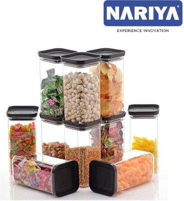 nariya Plastic Grocery Container  - 1500 ml(Pack of 12, Black)