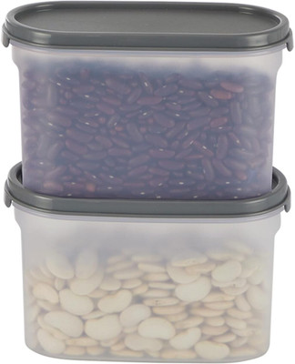 AK HUB Plastic Grocery Container  - 1100 ml(Pack of 2, Transparent)