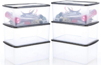 UNDERZZONE Plastic Grocery Container  - 2000 ml(Pack of 6, Clear)
