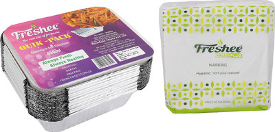 Freshee Aluminium Utility Container  - 450 ml(Pack of 2, Silver, White)