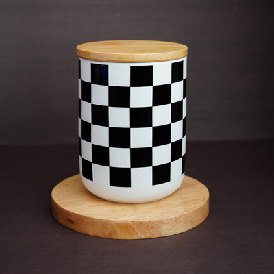 Ekhasa Ceramic Grocery Container  - 800 ml(Black, White)