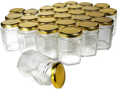 ORLUXE Glass Cereal Dispenser  - 250 ml(Pack of 3, Gold)