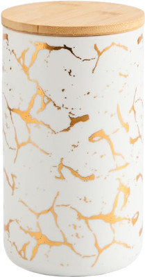 KUBER INDUSTRIES Ceramic Utility Container  - 1000 ml(White)