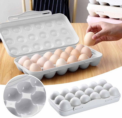 Coozico Plastic Egg Container  - 1.5 dozen(Grey)