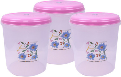KUBER INDUSTRIES Plastic Grocery Container  - 11000 ml(Pack of 3, Pink)