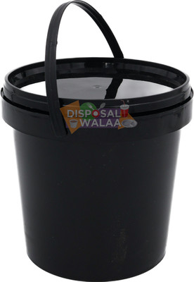 DISPOSALWALAA Plastic Utility Container  - 1000 ml(Pack of 25, Black)