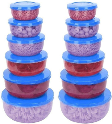 Cutting EDGE Plastic Grocery Container  - 400 ml, 600 ml, 900 ml, 1300 ml, 1950 ml, 2700 ml(Pack of 12, Blue)