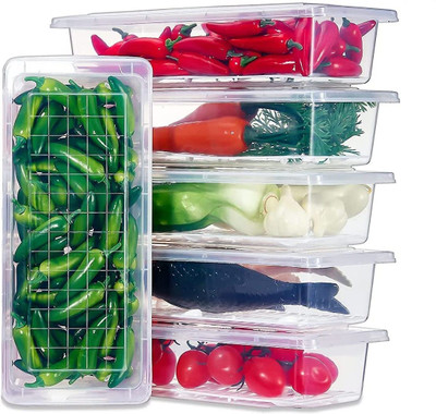 WRYER Polypropylene Fridge Container  - 1500 ml(Pack of 6, White)
