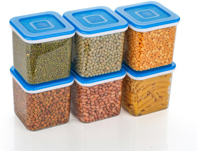 Analog Kitchenware Plastic Grocery Container  - 500 ml(Pack of 6, Blue)