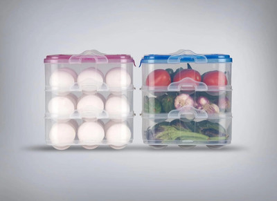 TINSUHG Plastic Egg Container  - 3 dozen(Green)