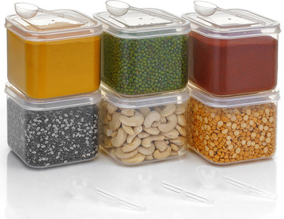 Sedulous Plastic Grocery Container  - 500 ml(Pack of 6, Transparent)