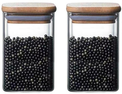 IndusBay Glass Utility Container  - 950 ml(Pack of 2, Multicolor)