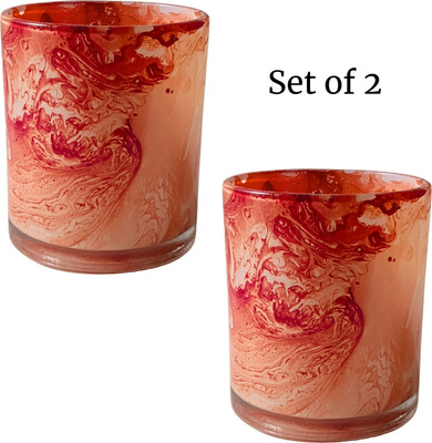 Prachi collection Glass Utility Container  - 200 ml(Pack of 2, Red)