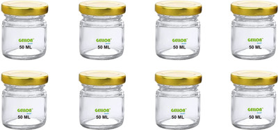 gellon Glass Utility Container  - 50 ml(Pack of 8, Clear)