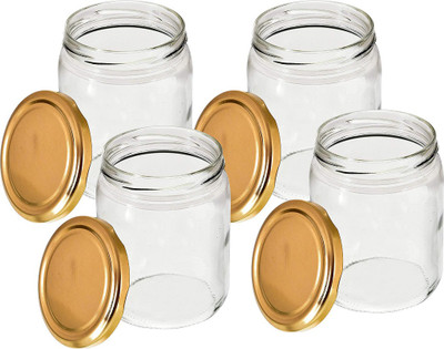Indoblaze Glass Utility Container  - 200 ml(Pack of 4, Clear)