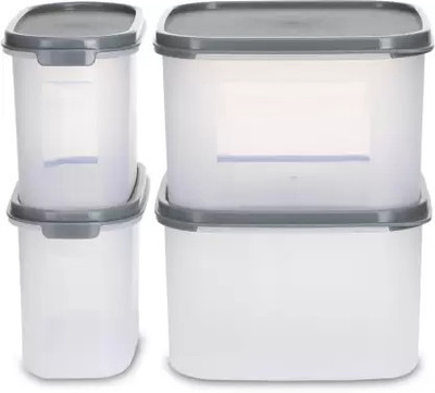 NEELESHWARI Plastic Utility Container  - 1100 ml, 2700 ml(Pack of 4, Clear)