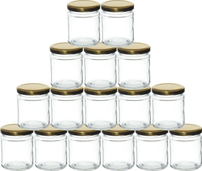 Skyper Glass Grocery Container  - 200 ml(Pack of 16, Gold)