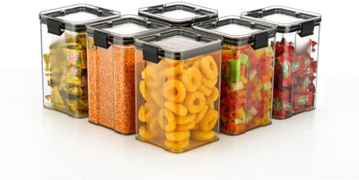 SKTRADING Plastic Utility Container  - 1100 ml(Pack of 6, Black)