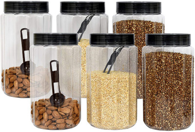 KUBER INDUSTRIES Plastic Grocery Container  - 1800 ml(Pack of 6, Grey)