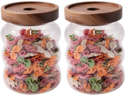 KUBER INDUSTRIES Glass Utility Container  - 550 ml(Pack of 2, Clear)