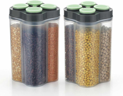 Zubix Plastic Utility Container  - 2400 ml(Pack of 2, Clear)
