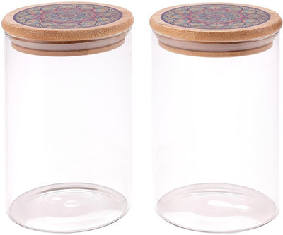 KUBER INDUSTRIES Glass Utility Container  - 1000 ml(Pack of 2, Clear)