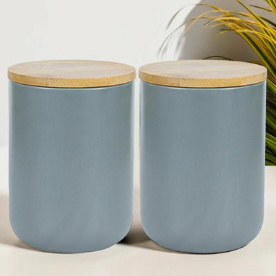 UMAI Ceramic Utility Container  - 800 ml(Pack of 2, Grey)