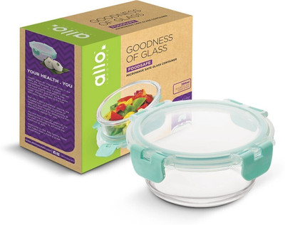 Allo Glass Fridge Container  - 390 ml(Green)