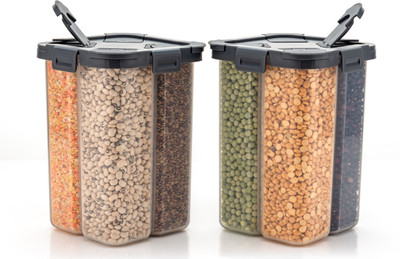 RTENTER Plastic Utility Container  - 2000 ml(Pack of 2, Grey)